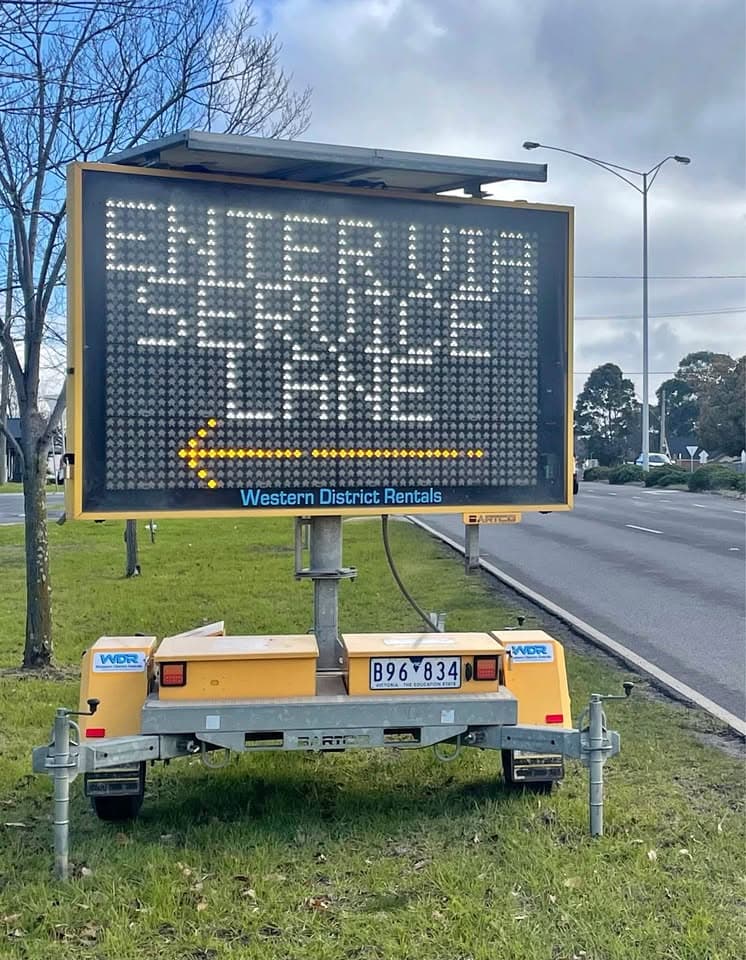 VMS sign trailer for hire